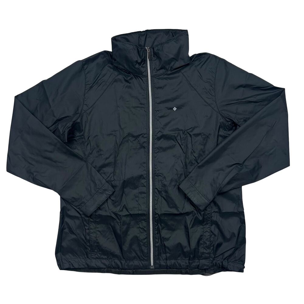 Columbia Sportswear Windbreaker Jacket XL Black Lightweight Nylon Full Zip